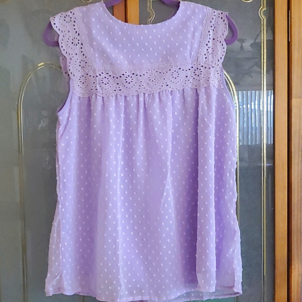 Lilac baby doll blouse